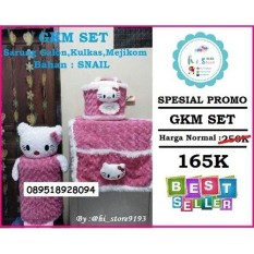 1 set GKM + BONUS PISAU APEL ( Sarung Galon, Sarung Kulkas , Sarung Mejikom / Magic com / Rice cooker ) HELLO KITTY Pink Berkualitas + BONUS PISAU APEL