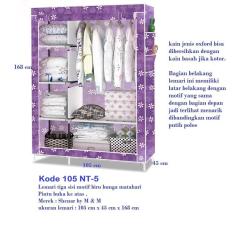 (3KG) 105NTOX LEMARI PAKAIAN 3 SISI BUKA ATAS 105X45X165CM KAIN OXFORD MERK SHENAR