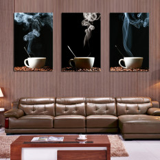 3 Panel Di Dinding Kopi Gambar Bintik-bintik Kanvas Seni Cetak Modern Dekorasi Kamar Dapur Rumah Makan Tidk-Internasional