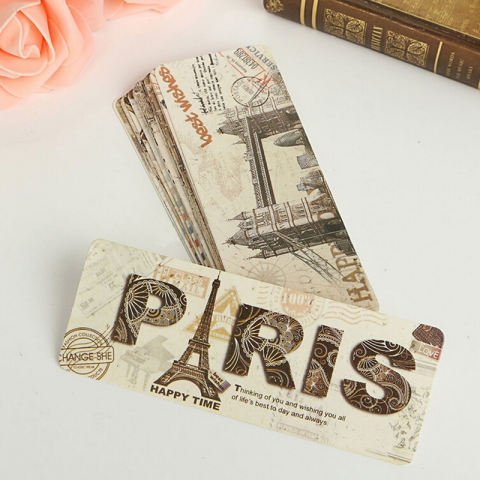 30 Buah Menara Eiffel Paris VINTAGE Retro Tanda Label Kertas Pembatas Buku 4