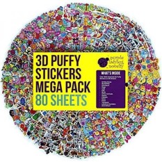 80 verschiedene Sticker Bogen for children & Babies Stickeralbum im Kinderzimmer & an der Wand from Purple Ladybug Novelty, mehr als 1900 3D Sticker: Tiere, Smileys, Autos, Buchstaben, star and mehr) - intl