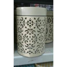 Baru - Toples Kaca & Besi Shabby Chic / Toples Lebaran / Kue Kering / Coklat - Fourtyshops