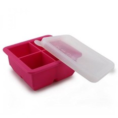 Beasea 4 Grid Persegi Berbentuk Es Cube Tray Silikon, Panggang Mold Mini Kue Pans, pembeku Tray untuk Makanan Bayi Buatan Sendiri Penyimpanan Yogurt Jeli Pudding Wiski dan Ekor, Pembuatan Sabun dengan Sarung. -Internasional