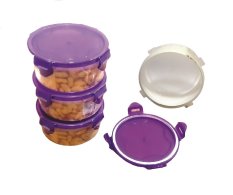 BonBon Lock 4 Sealware / Kotak Makanan Toples Kue 650ml 4Pcs- Ungu