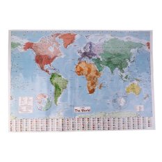 CHEER Multicolor 97.5X67.5 Besar Dunia Peta Terjemahan Bahasa Perancis Wall Chart Pengajaran Poster-Intl