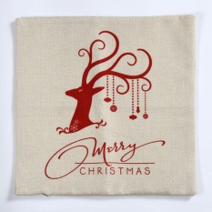 Christmas Deer Sofa Bed Home Decoration Festival Pillow Case Cushion Cover WH - intl