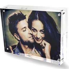 Clear Acrylic 6x8 Magnetic Bingkai Foto, Love Double Sided Bingkai Foto Magnetik, Home Office Table Plexiglass Gambar Display Stand Holder untuk Sahabat Terbaik Anak-anak Grandpa Pernikahan-Intl