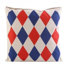 Fashion Home Sofa Waist Cushion Cover Throw Pillow Decor ( Blue& Red Check)