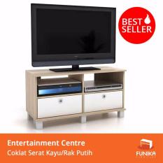 FUNIKA 11156-1 OAK/WH - Rak TV dengan 2 Rak Pintu Lipat - Sonoma Oak/Putih
