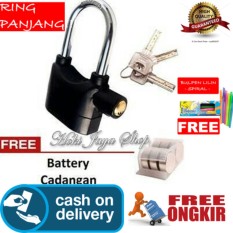 HOKI COD - Kinbar Gembok Alarm Super Kuat Ring Panjang - Premium + Gratis Pulpen Lilin Unik Serba Guna Hitam Pekat - 1 Pcs