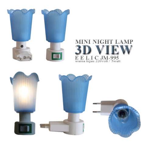 EELIC JM-995 Mini Warna Biru Model Bunga Lampu cantik Malam Hari Tidak Silau Di