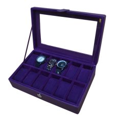 Jogja Craft Watch Box / Tempat Jam / Kotak Jam Tangan Isi 12 - Ungu