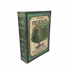 LaCarLa Decorative Vintage Wood Retro Book Secret Box Storage - Brankas Buku Antik Jadul Kuno - SMALL SIZE - Peacock