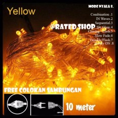 Lampu Hias Natal LED Yellow 10 Meter + Colokan Sambungan