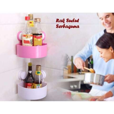 ... LARIS49 Rak Sudut Pojok Kamar Mandi Triangle Shelves HIJAU