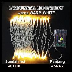 LED Tumblr Warm White Baterai A2 Lampu Hias Natal LED Baterai - 4 Meter
