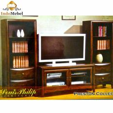 Lemari Tv Preston 1200 Minimalis - Kayu - Hitam - Free Ongkir Medan
