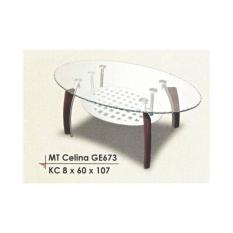 Golden Eagle Meja Tamu Celina Oval + Kaca 8X60x107 GE-673 (Khusus kota Medan saja + Free Ongkir)