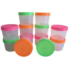 Mitra Loka - Toples Plastik 0.8kg Set 12Pieces - Multicolour