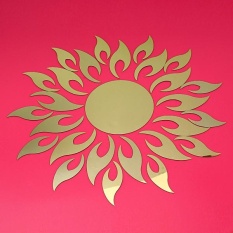 Modern Acrylic 3D Sunflower Api Efek Cermin Dinding Stiker Dekorasi Kamar Baru-Internasional