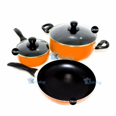 Niko Panci Teflon Set Lengkap Fry, Sauce, Caserole Pan