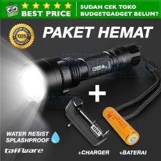 Paket Senter Taffware C8 Senter LED Cree Q5 + Baterai + Charger