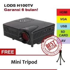 PROMO MURAH - Led Mini Projector H100 TV Tuner Built In- Garansi 6