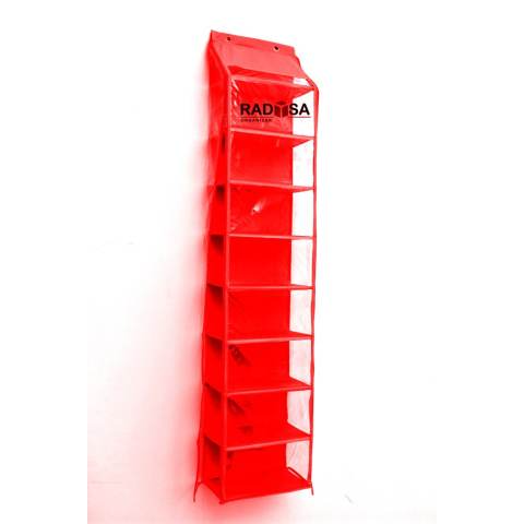Radysa Hanging Shoe Organizer Zipper Jumbo Rak Sepatu Gantung Merah
