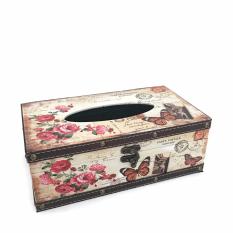 Ripple Decorative Retro Vintage Design Hinged Refillable Tissue Box Holder Cover - Tempat Tissue Corak Antik Jadul Kuno - Butterfly