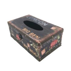 Ripple Decorative Retro Vintage Design Hinged Refillable Tissue Box Holder Cover - Tempat Tissue Corak Antik Jadul Kuno - London Big Ben
