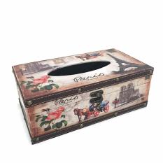 Ripple Decorative Retro Vintage Design Hinged Refillable Tissue Box Holder Cover - Tempat Tissue Corak Antik Jadul Kuno - Paris