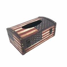 Ripple Decorative Retro Vintage Design Hinged Refillable Tissue Box Holder Cover - Tempat Tissue Corak Antik Jadul Kuno - USA
