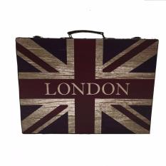 Ripple Decorative Vintage Wood Retro Old Style Luggage Suitcase Bag - Koper Antik Jadul Kuno - Small Size