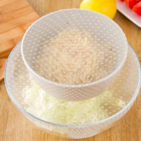 Silikon Sarung Bowl Cangkir Dish Sarung Silikon Regang Lids Menjaga Makanan Segar-Internasional 2