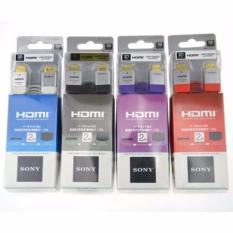 Sony HDMI Cable 2m High Speed Cable DLC HE20HF Flat 3D PS4 XBOX HD TV - Hitam