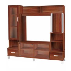 Super Wall Unit TV 895 French Walnut - Khusus Jabodetabek