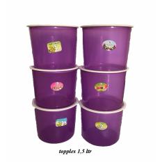 PADIE - TOPLES Plastik Bulat isi 12 pcs ukuran 1.5 liter / toples makanan/toples kue/camilan/snack/tempat serbaguna/tempat kue dan makanan/kotak kue dan makanan