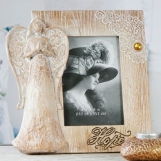 Ushop Resin Angel Bingkai Foto Bahasa Inggris LOVE/Berharap Bisa Mengirim Teman Hadiah Desktop Dekorasi-Intl