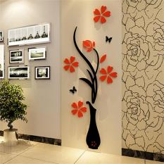 USTORE 3D Akrilik Vas And Prem Kamar Pola Latar Belakang Stiker Dinding TV Masuk Rumah