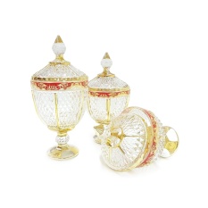 Vicenza Toples Kaca Original VGC0456 Olivia Golden Motif Sapphire Termurah