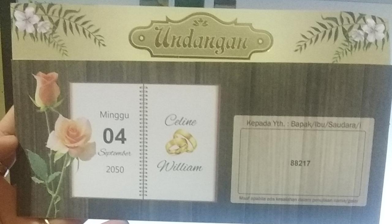 PER 50PCS PLUS CETAK UNDANGAN ERBA 88217 UNDANGAN NIKAH ULANG TAHUN