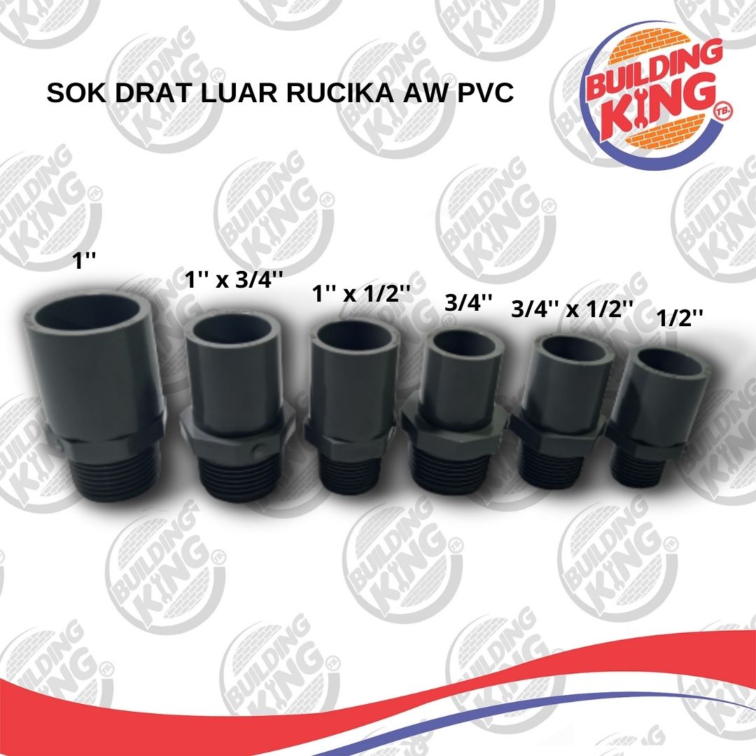 Fitting PVC Rucika Sok Drat Luar AW SDL 3 4 INCH Valve Socket Sock