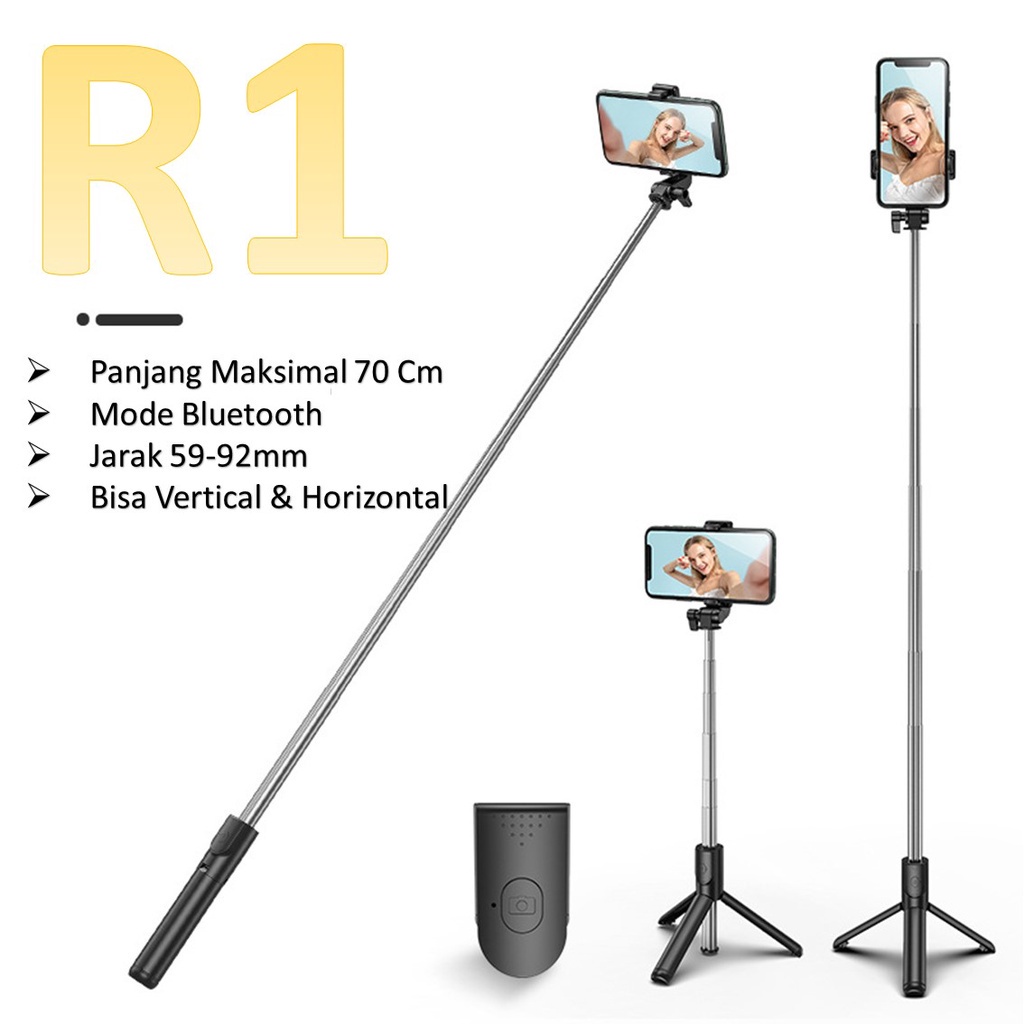 KUKE Tongsis Selfie Tripod Lampu LED Bluetooth Dengan Remote Control