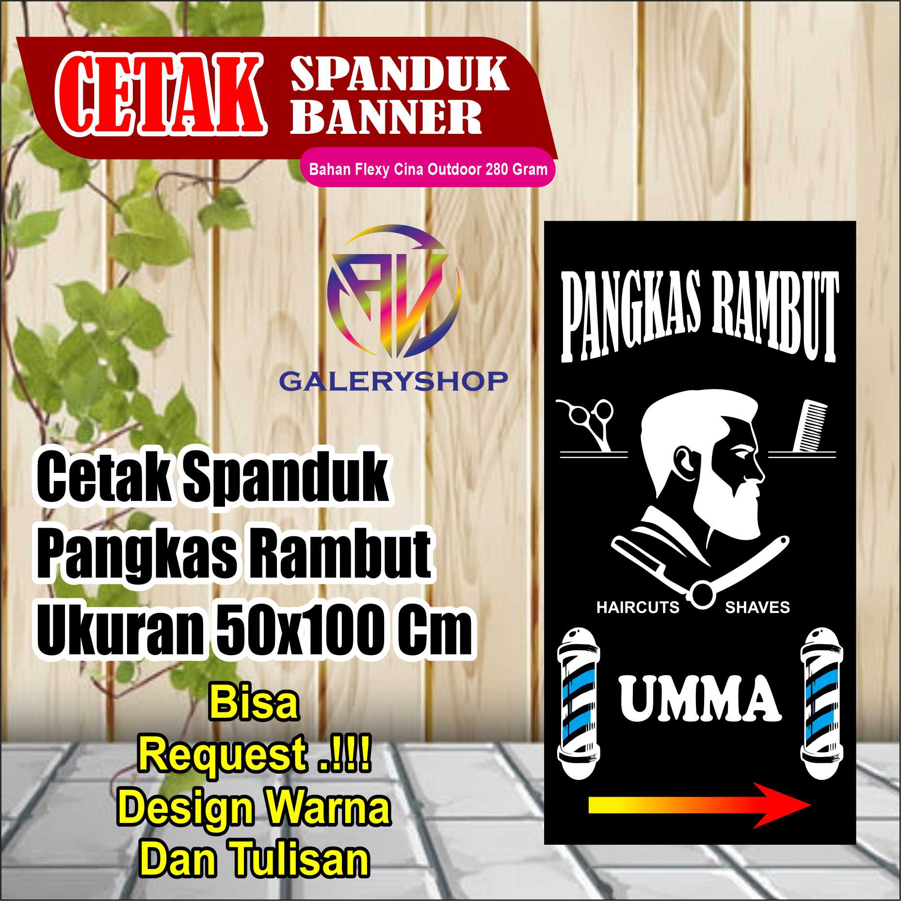 Cetak Spanduk Banner Pangkas Rambut Lazada Indonesia