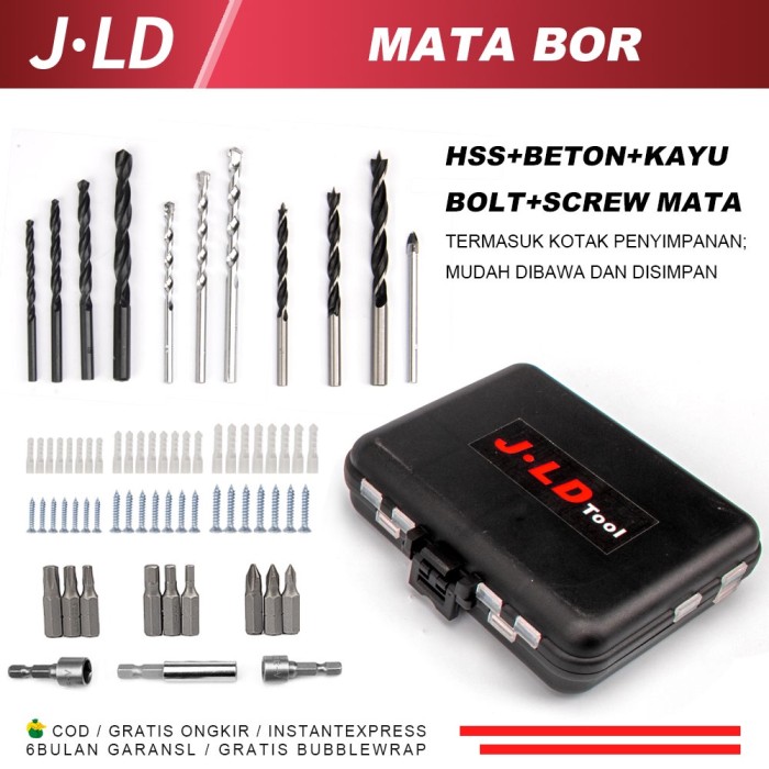 Mata Bor Lengkap Beton Jld Set Hss Mata Screw Paku Kayu Tembok Include