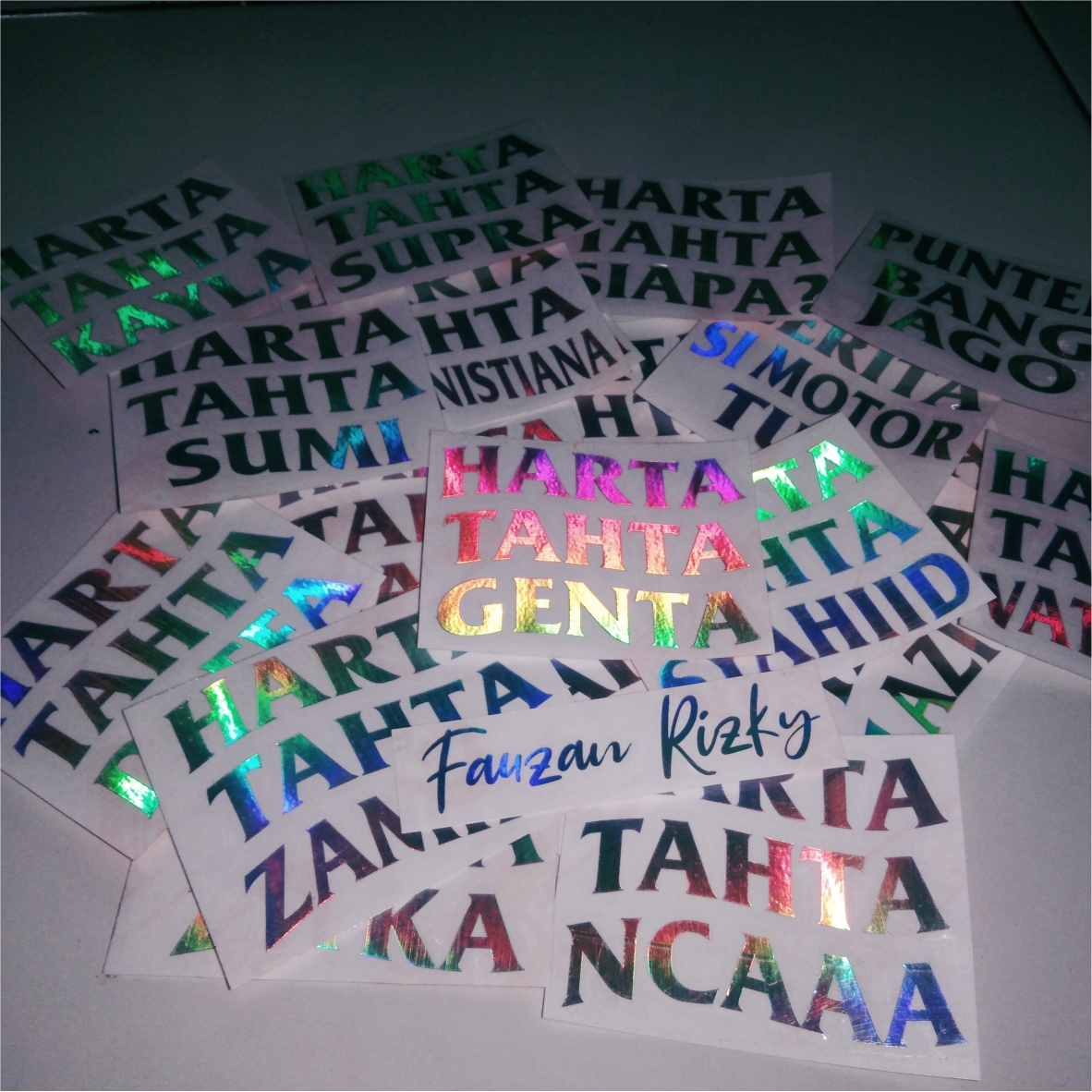 Cetak Stiker Hologram Harta Tahta Nama Custom Ukuran 8x7 Cm Lazada