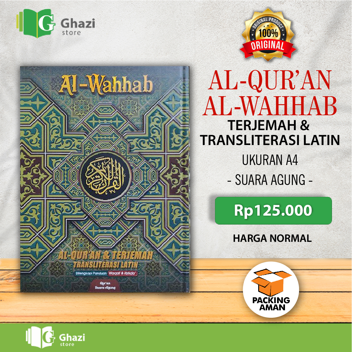 Al Quran Al Wahhab A4 HC Terjemah Transliterasi Latin Suara Agung