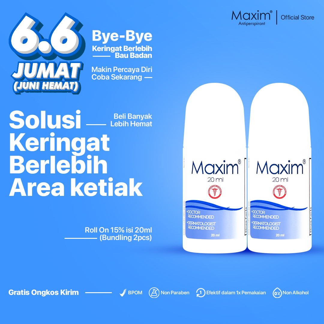 Maxim Antiperspirant Isi Ml Solusi Keringat Berlebih Area