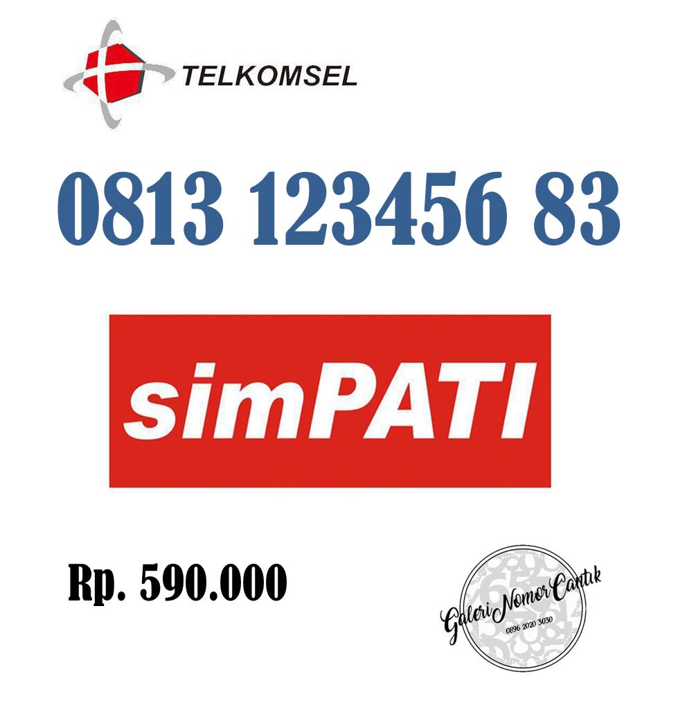 Nomer cantik nomor kartu perdana Simpati 4G LTE Telkomsel special 0813 123456 83 seri naik 5683