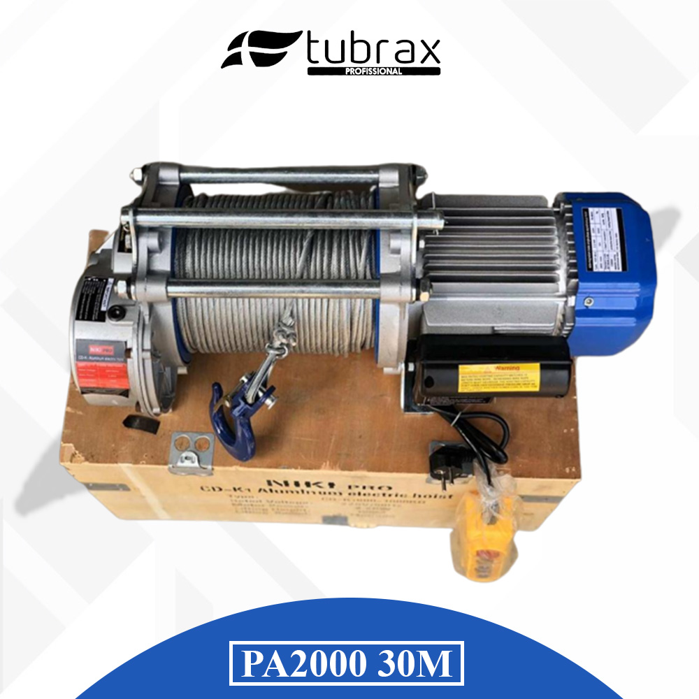 TUBRAX 2 Ton Electric Winch Hoist JAPAN 2000 Kg 30 Meter PA2000 Wire